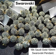 Pawnable 18k Saudi Gold 10mm Swarovski Pendant Only