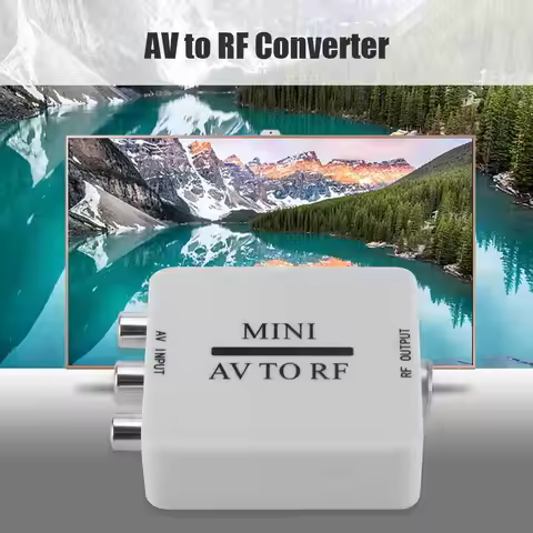 Portable AV To RF Mini HD Video Converter Multi-functional Classic Texture Adapter Box RF Amplifier 