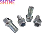 Shine 4ชิ้นอุปกรณ์เสริมสำหรับรถกอล์ฟด้วงรถ Audi A5 A7 Q2 SKoda Fabia M14x1.5 28มม. เกลียวรัศมีวงล้อร