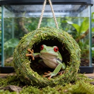 Tempat sorok reptilia berlumut, hiasan habitat, sesuai ular, cicak dan tokek, aksesori haiwan laris