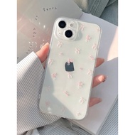 Phone Phone Case Suitable for iPhone x xs xr xsmax 11 12 13 14 15 Pro max Plus Small Fresh Flower Transparent Soft Case All-Inclusive Precision Hole Shock-resistant Mobile Phone Protective Case Shell QE2G