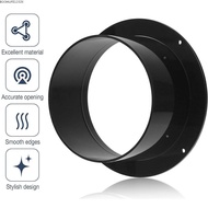 BOOMLIFE1232T Ventilation Pipe Joint, Round Black Wall Flange Connector, Fan Connection ABS Exhaust 