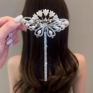 Exquisite Lily of the Valley Tassel Twist Clip Female Adult Back Head Hairpin Clip Classy Antique Ch