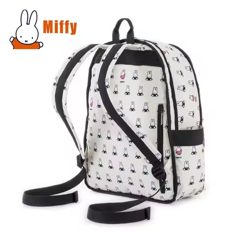 Kawaii Miffy Backpack Cute Rabbit LeSportsac Style Lightweight Durable Water Resistant Floral Print 
