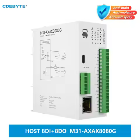 8DI+8DO Distributed Remote IO Module CDEBYTE M31-AXAX8080G Host Module Analog Switch Acquisition Fre