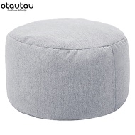 OTAUTAU Round Stool D30cm*H20cm Linen Bean Bag Ottoman With Filling Beanbag Pouf Footstool Tatami Fu