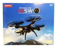 🟢 โดรนบังคับวิทยุ 4 ใบพัด กล้องติดโดรน Wifi เครื่องบินโดน โดรน มีเเบตโดรนในชุด ตีลังกาได้ Syma X5SW Series FPV Real Time Quadcopter Camera Wifi ของแท้มีประกัน