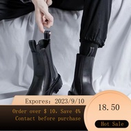 🌈Chelsea Boots Men's High-Top Shoes British Style Smoke Boots Autumn Fleece-Lined Dr. Martens Boots Men's Leather Shoes