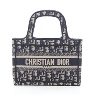 【二手】Dior Book Tote Mini 刺繡手提包 S5475ZRIW 海軍藍帆布斜紋刺繡 Book Tote Mini 女士手提包
