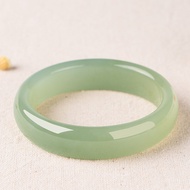 Xinjiang Hotan Blue Jade Bracelet Womens wide band jade bracelet with fine texture sent to certifica