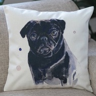 Jubilee超人氣款 亞麻布抱枕套 寵物圖案 巴哥犬 45×45cm