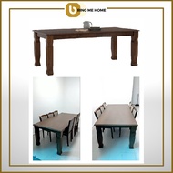 TARYN 1.9M Wood Dining Table 6 Seater Dining Table 8 Seater Dining Table Set Meja Makan 6 Kerusi Mej
