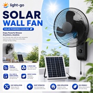 Solar Wall Fan 16 Inch, 3-Speed Strong Wind, Low Noise Kipas Dinding for Home Balcony Workshop Outdo