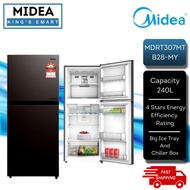 MIDEA 240L Refrigerator 2 Door Inverter Quattro Fridge MDRT307MTB28-MY / Peti Sejuk MDRT307MTB28