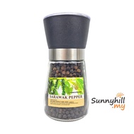 Sarawak Black Pepper with Grinder Adjustable Ceramic Core with Glass Bottle / Pengisar Lada Hitam [S
