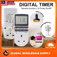 Global Pro Premium 7-Day Programmable Digital Timer 24-Hour UK 3 Pin Plug Digital Plug in Timer Sock