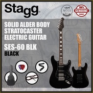 Stagg SES-60 BLK Solid Alder Body Stratocaster Electric Guitar - Black