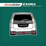 Sticker Kereta Proton Exora 2019, Sticker Belakang Exora, Custom Warna dan Nombor Plate.