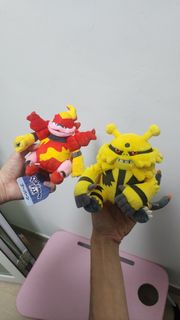 Pokemon fit 寶可夢 寵物小精靈 鴨嘴炎獸 & 電擊魔獸  毛公仔