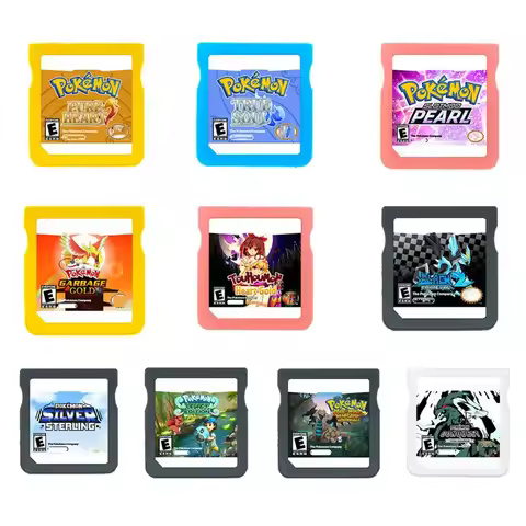 DS Video Game Cartridge Pokemon HeartGold SoulSilver Black White DS Console for DS 3DS 2DS Pure Hear