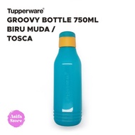 nando rizki- tupperware groovy bottle 750ml - botol minum lucu unik - biru muda