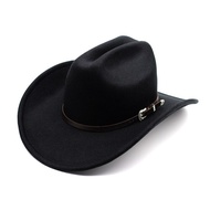New Vintage Western Cowboy Hat For Mens Gentleman Lady Jazz Cowgirl With Leather Wide Brim Cloche Ch