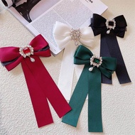 Korean Style Preppy Style Bow Tie Clothing Corsage Fashion All-Match Ribbon Bow Long Bow Tie Shirt Brooch Accessories