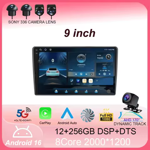 9" Android 16 DTS 2000x1200 QLED Screen All In One Universal Auto Stereo GPS For Volkswagen Nissan H