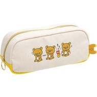【懶熊部屋】Rilakkuma 日本正版 拉拉熊 懶懶熊 小雞 豬鼻雞 愛睏系列 帆布 拉鍊袋 筆袋