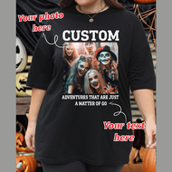 Personalized Y2K Photo & Text Custom Printed Plus Size Women T-Shirt, Halloween & Spring/Summer Plus