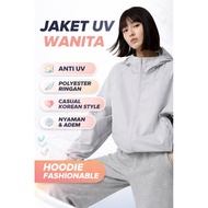 Women's UV Jacket Anti-UV Hoodie - Lightweight Polyester Parachute Jacket Windbreaker Korean Style O