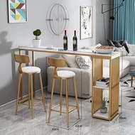 【TikTok】#Nordic Wall Bar Counter Household Simple Small Rectangular Dining Table Marble High Leg Length Narrow Strip Tab