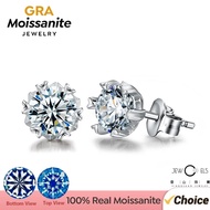 0.5CT Snowflake Moissanite Stud Earrings for Women | 925 Sterling Silver Wedding Jewelry | Certified
