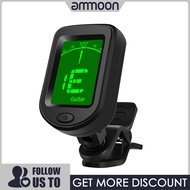 [ammoon]อูคูเลเล่เครื่องดนตรีเครื่องรับสัญญาณขนาดเล็กสำหรับไวโอลินเบสกีตาร์คลาสสิกอูคูเลเล่ตัวหนีบหน้าจอเครื่องจูนเสียงแบบดิจิตอลสี LCD T-02ตัวปรับระดับเสียงกีต้าร์