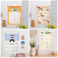 2026 Cartoon New Year Hanging Cloth Calendar INS Style Calendars Home Office Supplies