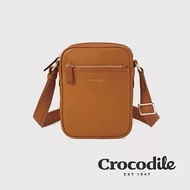 【Crocodile】鱷魚皮件 Naturale 3.0系列 側背包 直式斜背包 義大利植鞣-0104-10304-新品上市 咖啡色