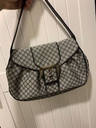 Celine vintage 黑灰提花帆布包 極新品