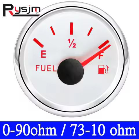 HD 52mm Boat Car Fuel Level Gauge Fuel Meter Custom Signal 0-90 ohm 73-10ohm For Marine Car Truck Mo