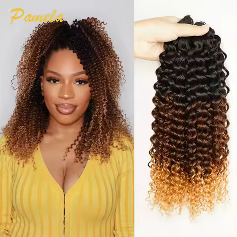 T1B/4/30 Colored Feather Crochet Hair Curly Crochet Human Hair Extensions Curly Pre Separated Braidi