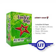 Lucky Star A5 Paper A5 Copier Paper 80gsm Kertas A5 80gsm (900's/Ream) Half A4 Paper Kertas Setengah