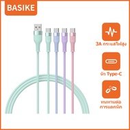 Basike  สายชาร์จ USB Type C สายชาร์จแบบเร็วสำหรับ Samsung S10 S9 3A สายชาร์จข้อมูลแบบเร็วสาย OPPO สำหรับ Huawei P30 Pro Redmi realme Note htc8 สายชาร์จ Type-C