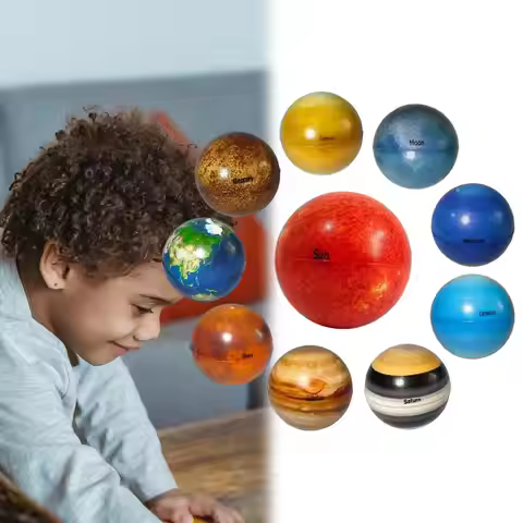 10pcs Solar System Planet Sponge Solid Soft Balls Stress Relieving Puzzle Toys Science & Education S