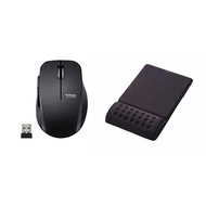 Elecom Wireless Silent 5-Button Mouse - M Size, Black/Red Options