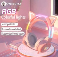 Onikuma X15 Pro RGB Gaming Headset with mic 頭戴式電競耳機 貓耳朵 (可拆卸)
