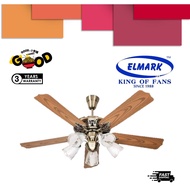 Elmark 52" 5 Blades Classic Remote Ceiling Fan with Lighting EL3386