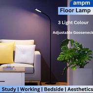 LED Floor Lamp Multi Brightness Dimmable, Gooseneck USB Standing Light Aesthetic Lamp Mahjong Table Light Bedside Lamp