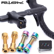 RISK Bicycle Titanium Bolts M5 X18mm Front Fork Lock Screws Nuts Kit Ti Bolt Carbon Fibre Stem Bolts Road MTB Bike Fixin