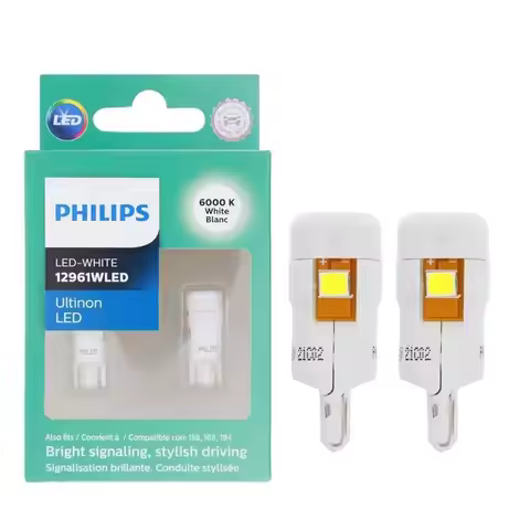 Philips T10 W5W 194 Ultinon LED 6000K Cool White Car Turn Signal Lamp Auto Interior Light Door Readi