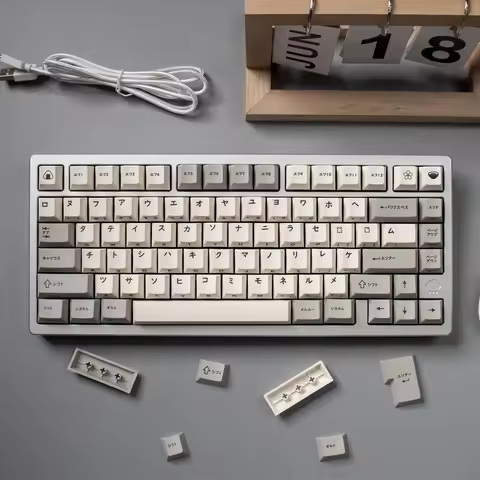 Retro Japanese Katakana Keycaps 142 Keys PBT Cherry Profile Dye Sublimation Keycaps Side Engraved Fo