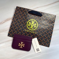 全新 Tory Burch Eleanor Card Case Tory Burch card holder ( Grape) 專門店款 薄卡套
